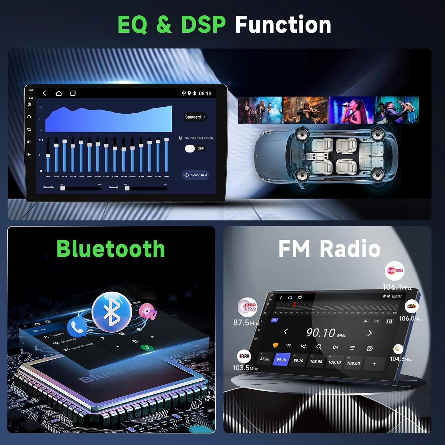 9" Android Car Stereo Double Din GPS Radio Bluetooth WiFi MP5