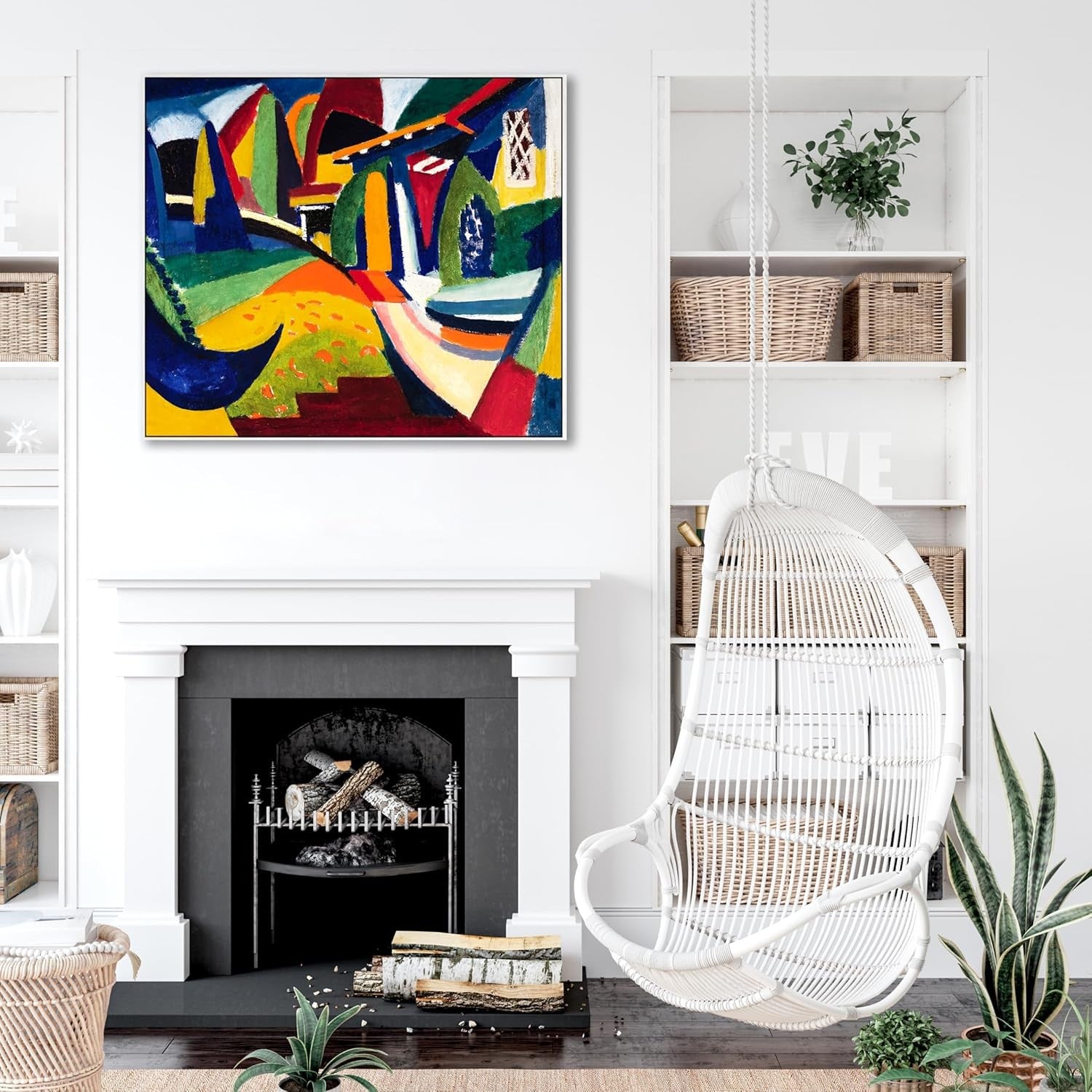 Premium XL Abstract Colourful Wall Art Canvas Print 100 x 84 cm Decor