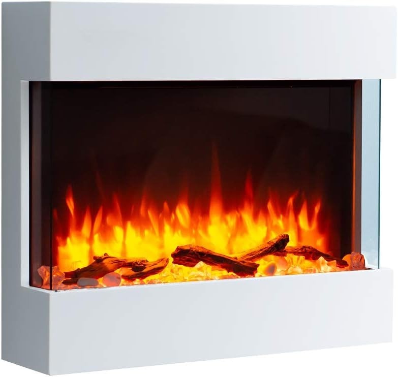 30" Wall Mounted Electric Fireplace LED Flame Heater Remote 1.8kW