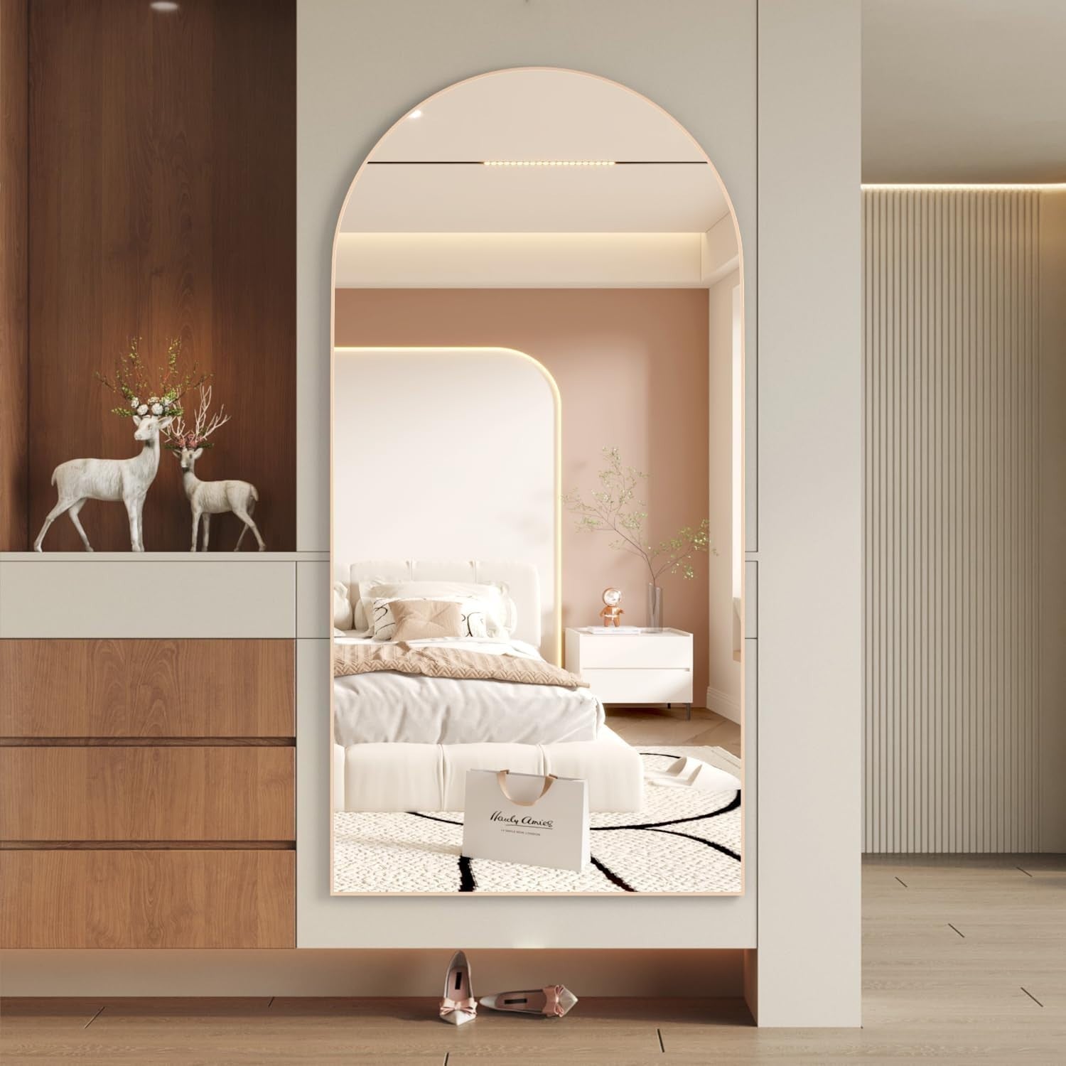 Gold Arch Full Length Mirror 180x80cm Standing Wall Leaning Bedroom Modern