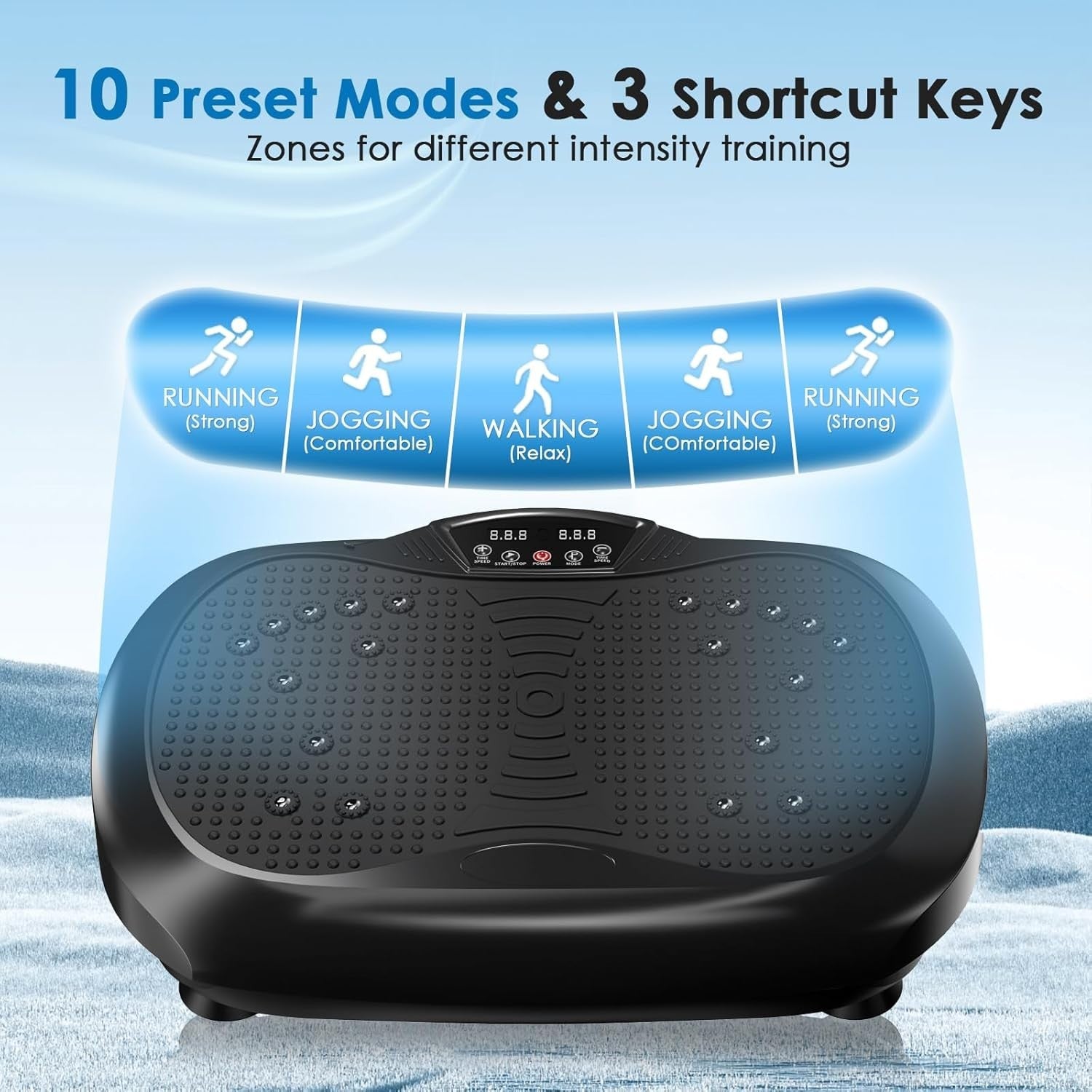 Black Vibration Plate Fitness Device Full Body Workout Lymphatic Drainage