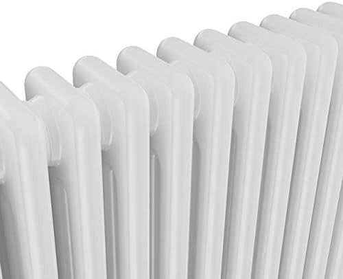 Triple Column Horizontal Radiator 600x605mm White Cast Iron Style