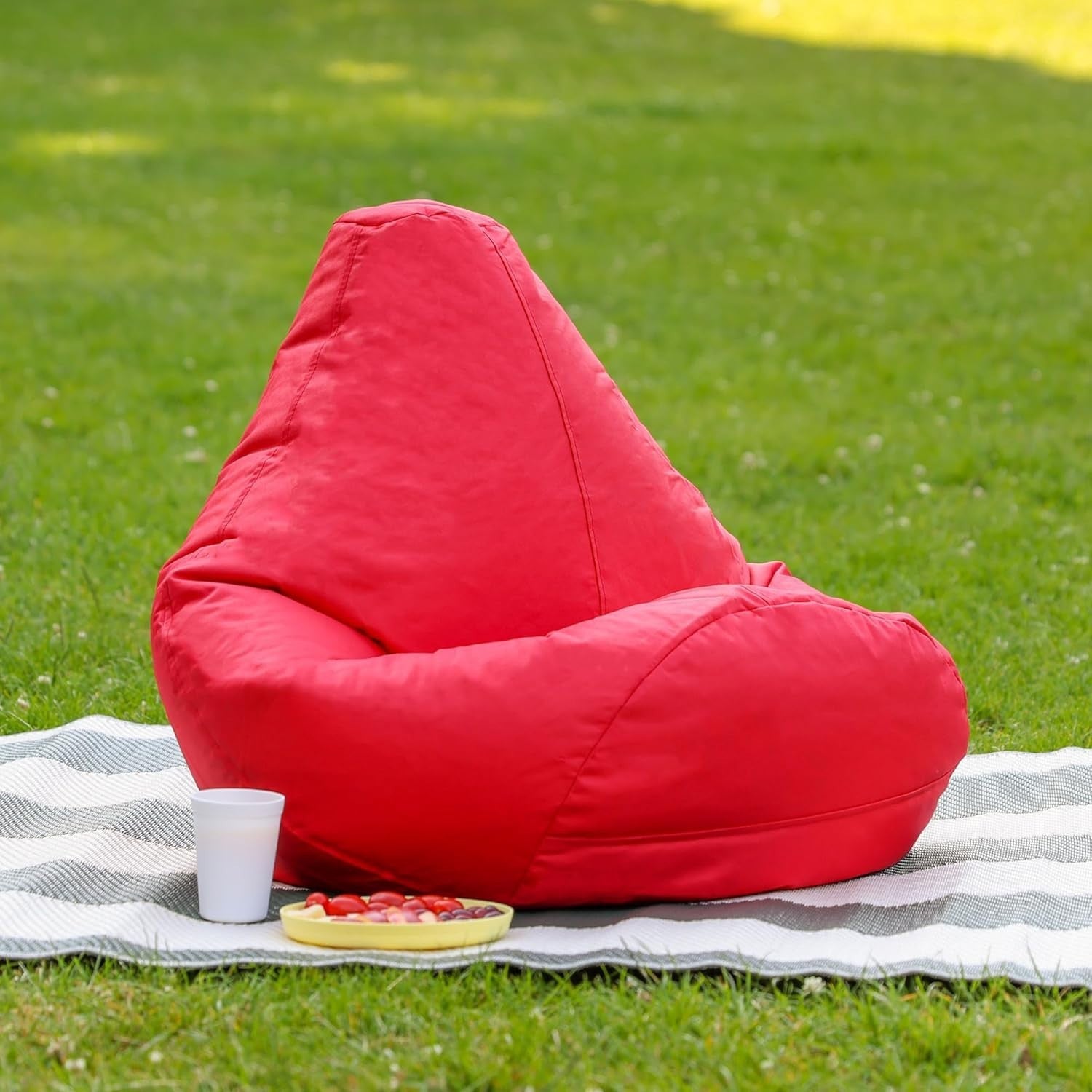 Kids Outdoor Bean Bag Chair Waterproof Gaming Seat – Red Indoor Use