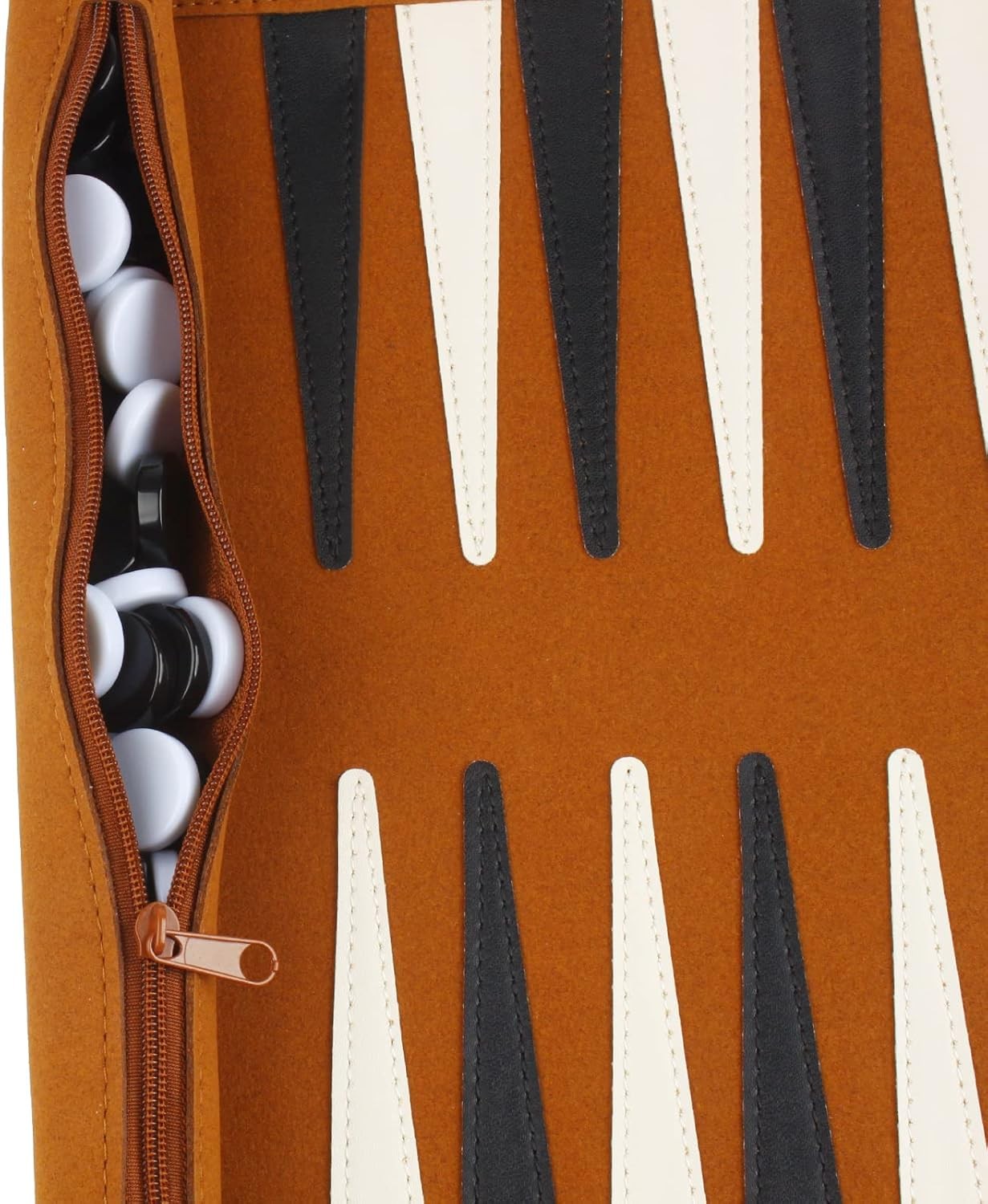 Travel Backgammon Rollable Board Set Portable Microfiber 2 Player Game
