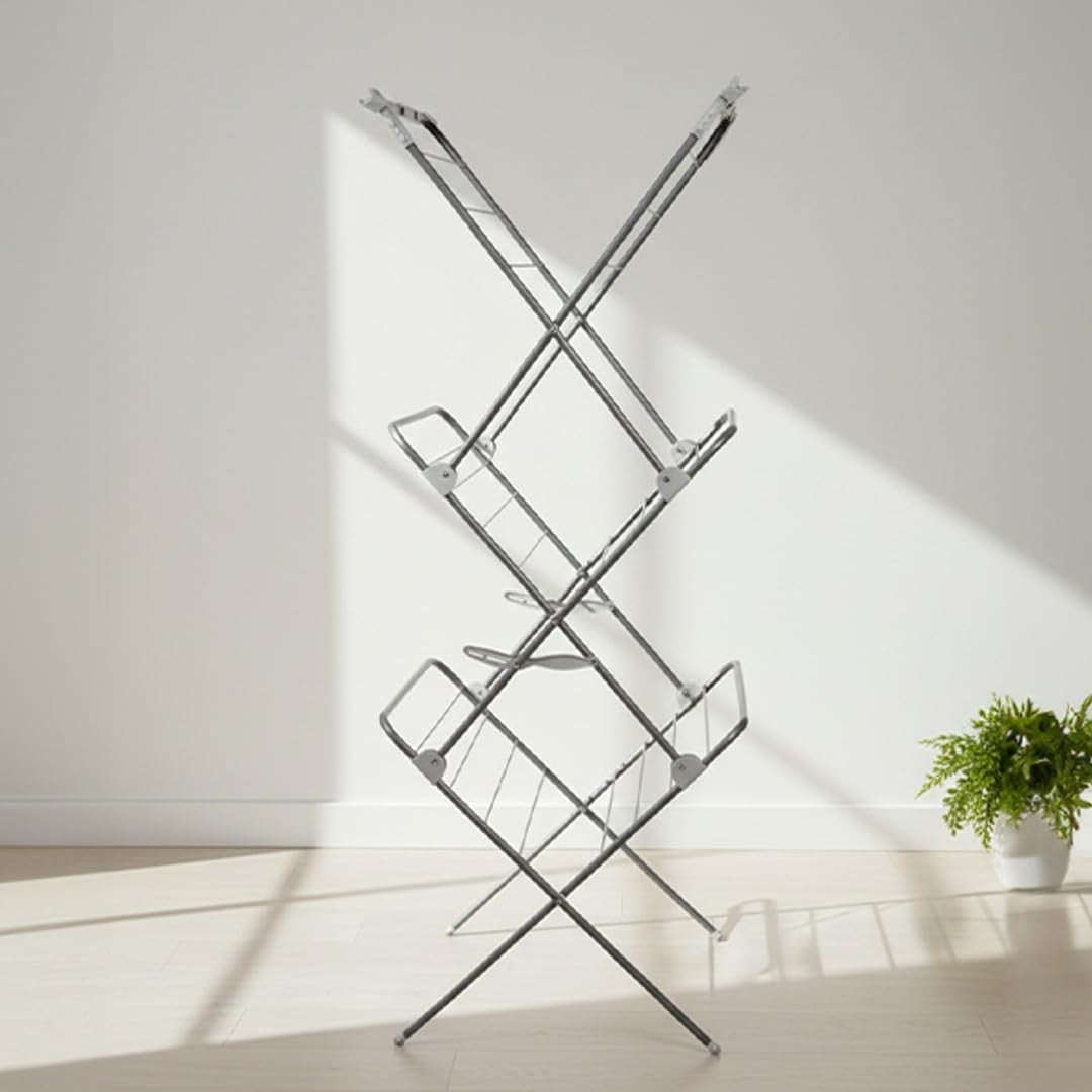 3 Tier Clothes Airer 15m Folding Laundry Drying Rack Heavy Duty Indoor Outdoor
