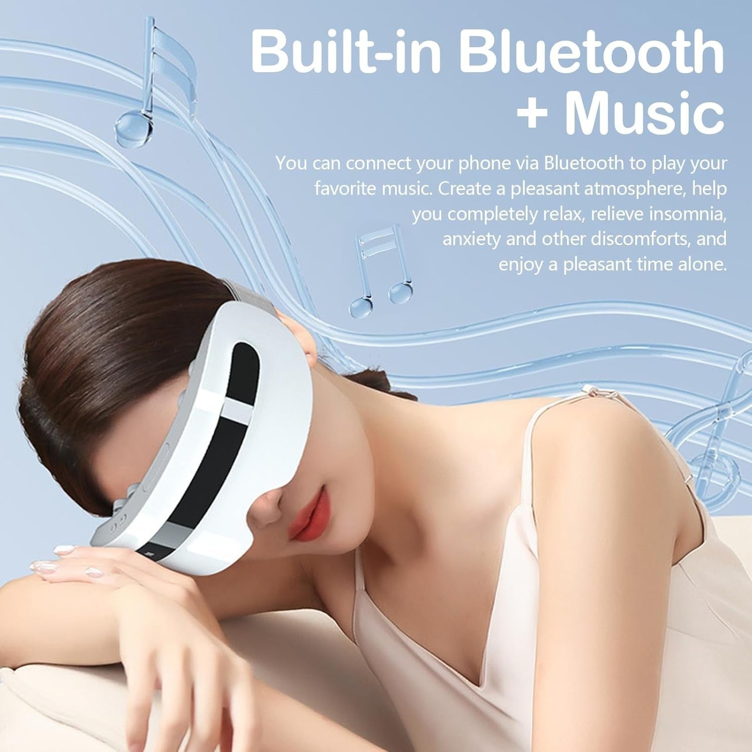 Heated Eye Massager Nano Steam Hot Compress Rechargeable Fatigue Relief