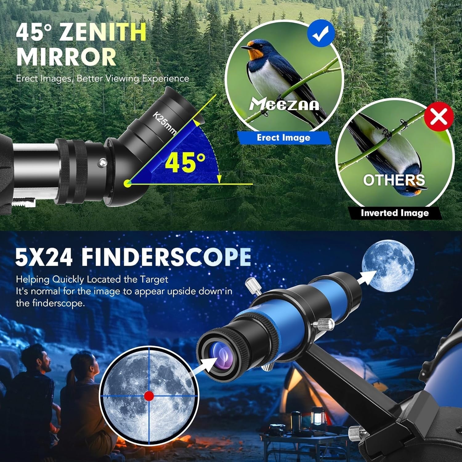 90mm Aperture 800mm Refractor Telescope for Adults & Kids with Tripod