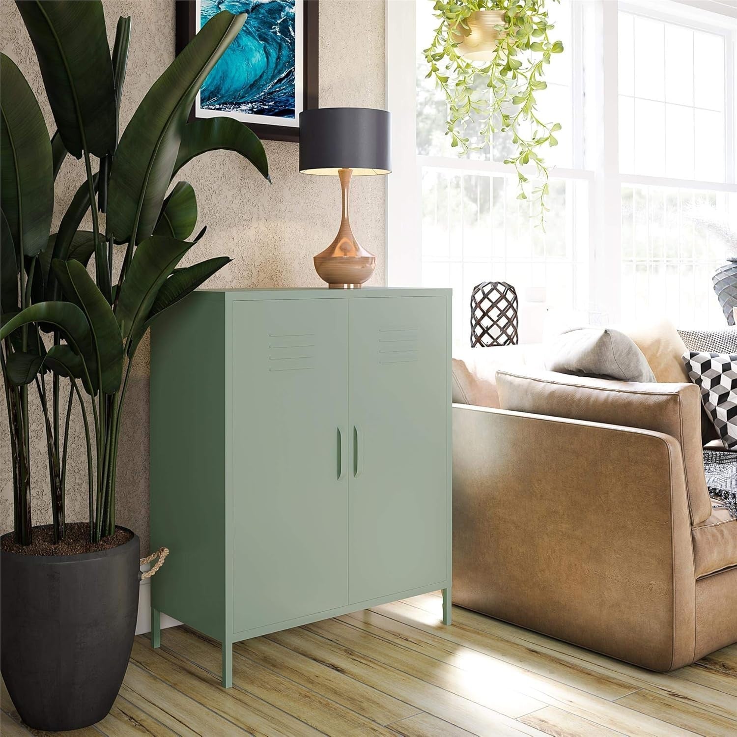 Extra Large Metal Storage Cabinet 2 Doors, Lightweight & Scratch Resistant