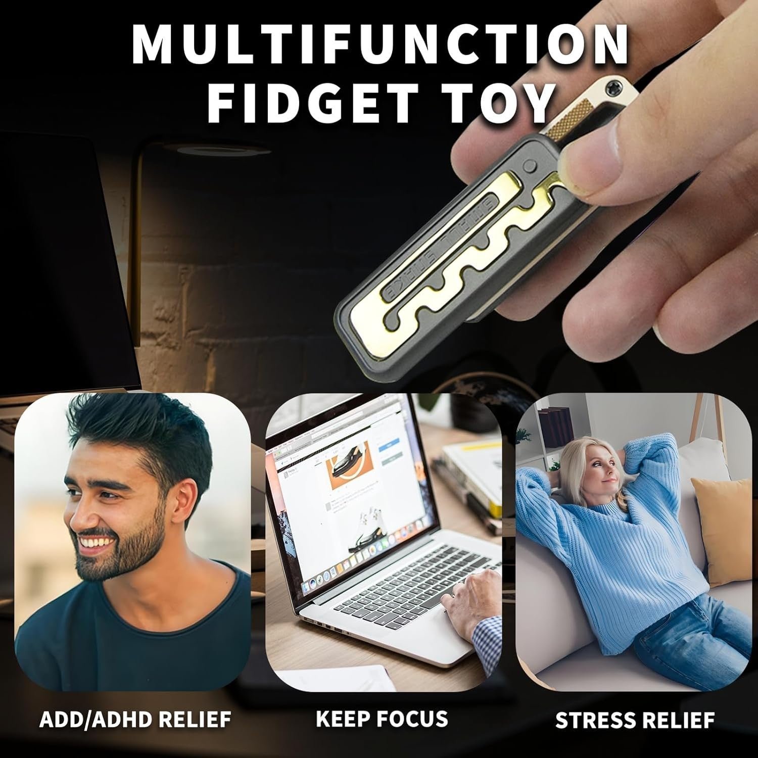 Metal Snake Fidget Slider Haptic Click Stress Relief Pocket EDC Toy