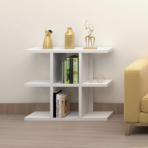Modern 3-Tier Wooden Bookcase Shelf Unit Divider Display Rack for Living Room