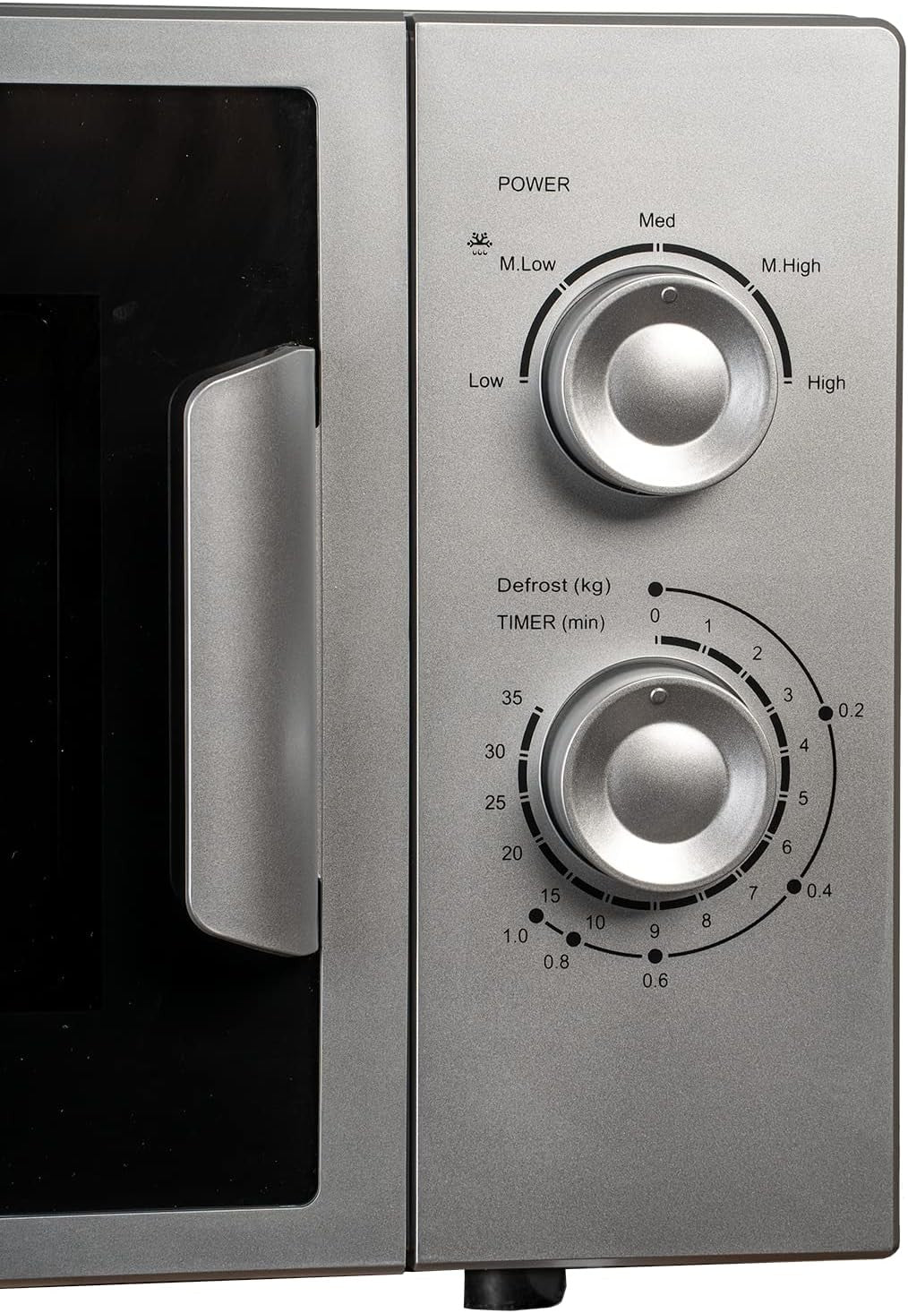 20L 700W Silver Microwave Manual Dial Freestanding
