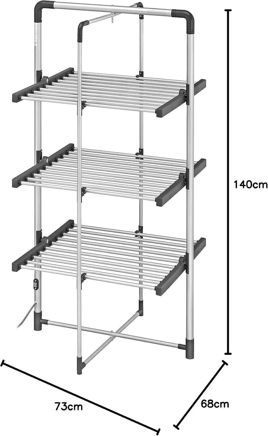 3 Tier Heated Clothes Airer Indoor Electric Drying Rack Energy