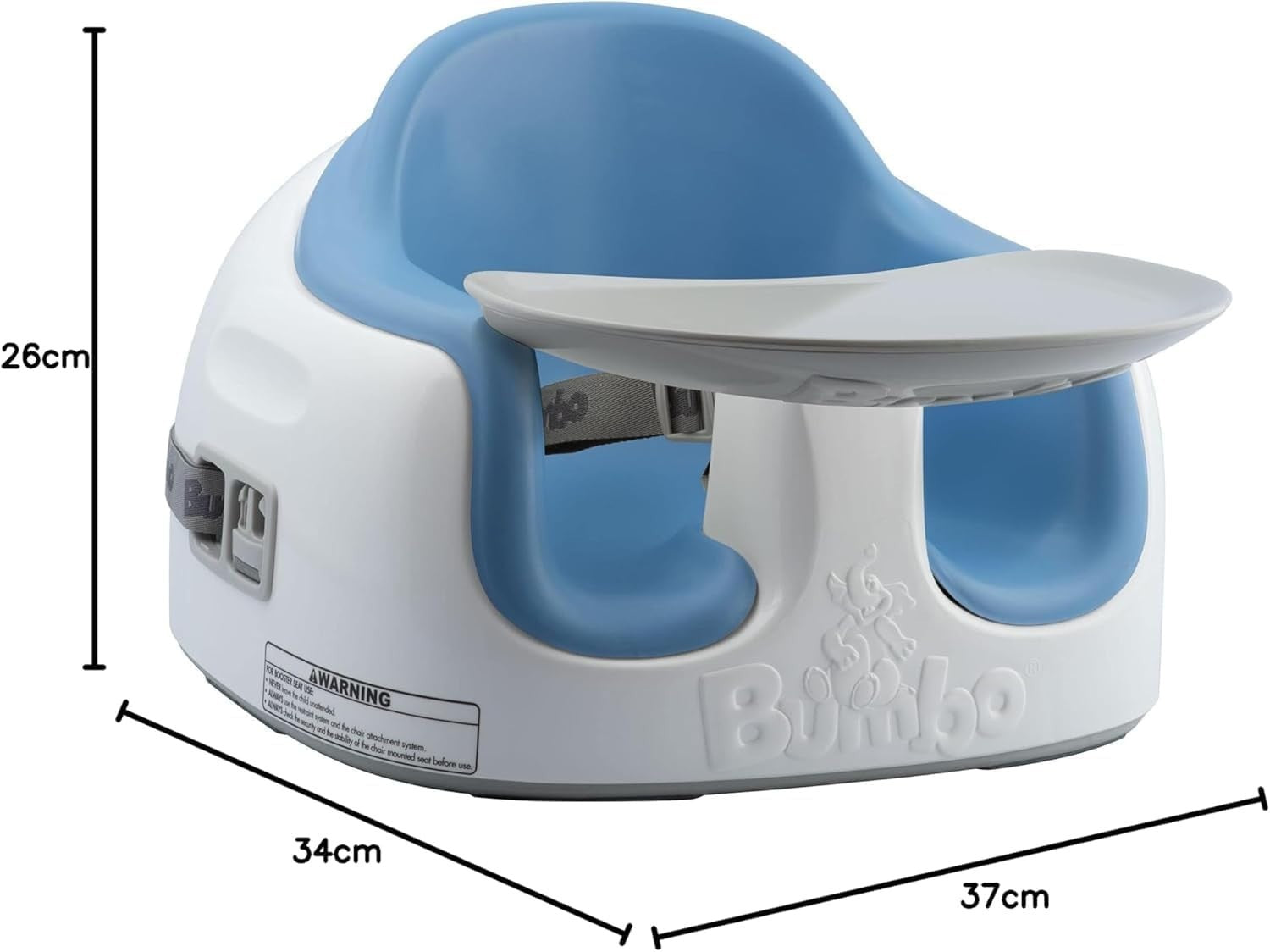 Adjustable Toddler Multi Seat Booster Chair with Tray Harness Compact Safe Blue