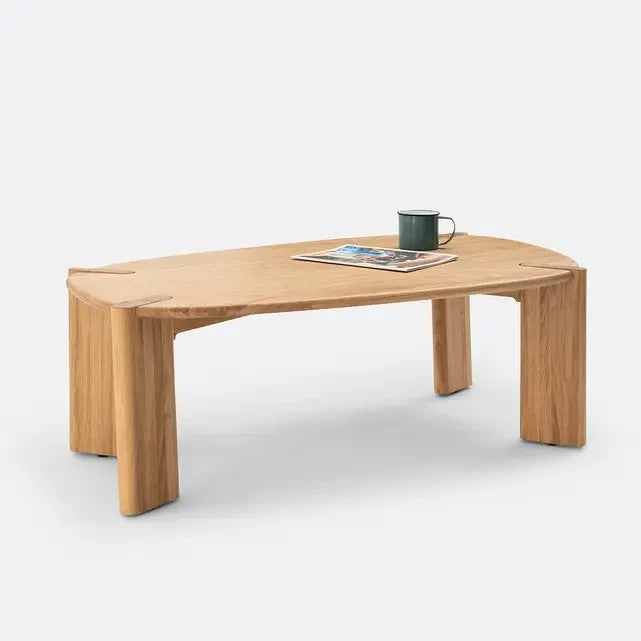 Solid Oak Coffee Table 116cm | Modern Low Lounge Table with Wide Surface
