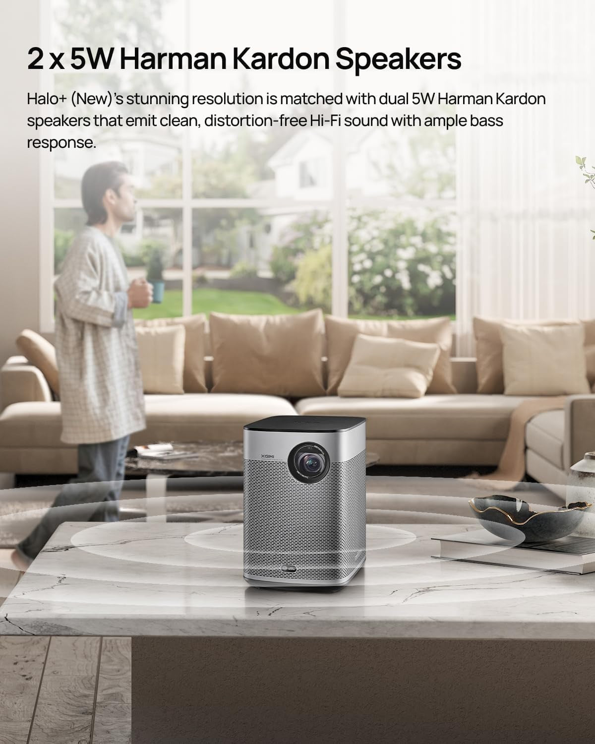 1080P Portable Smart Projector Battery WiFi Auto Focus 200" Screen