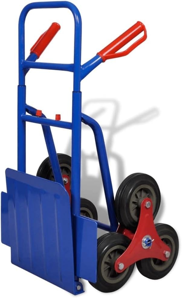 200kg Stair Climbing Sack Truck 6 Wheel Foldable Steel Trolley Blue