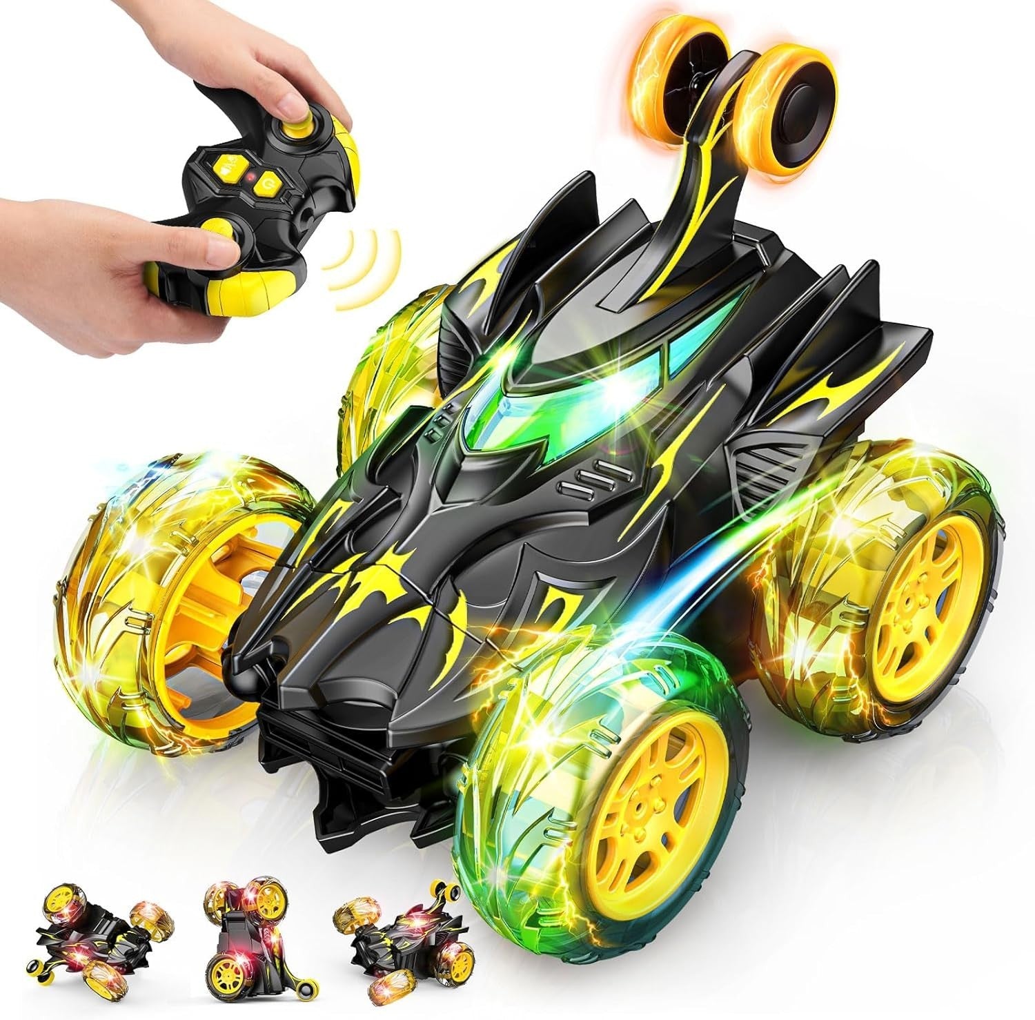 360° Flip Bat RC Car Toy 2.4GHz LED Stunt Car Gift for Boys Girls Age 3-9