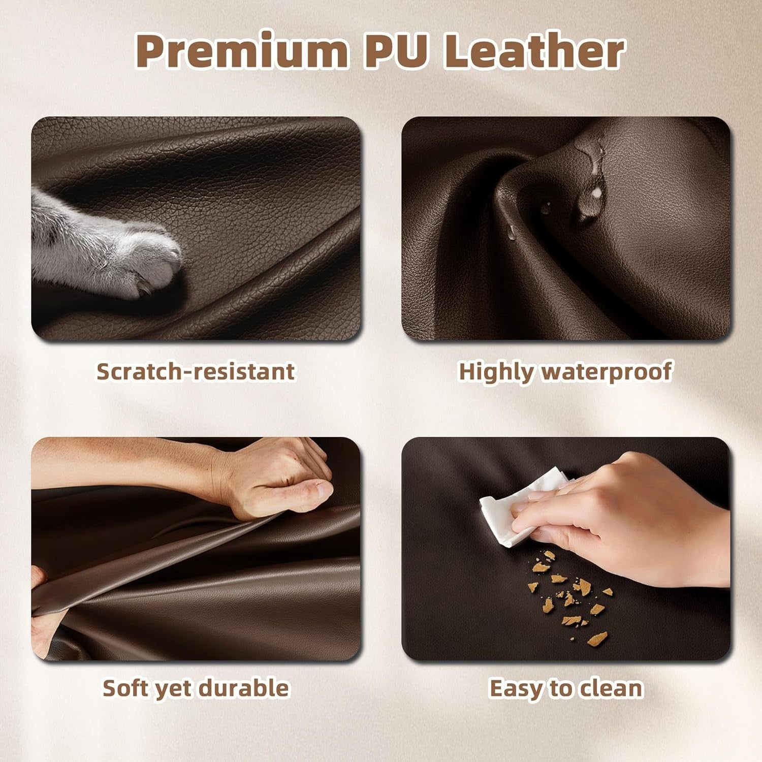 Adjustable Recliner Chair PU Leather Sofa Lounge Seat Home Theater Comfort