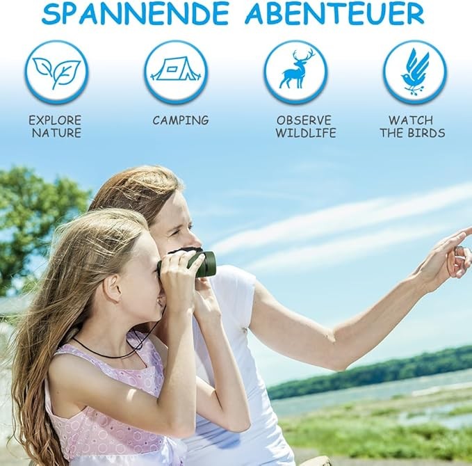 Kids 4x30 Binoculars Outdoor Toys | Shockproof Learning Set for 3–12 Years