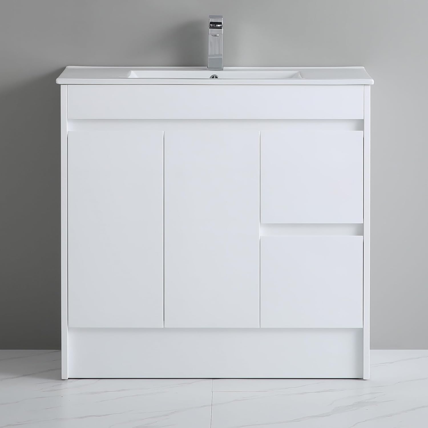900mm Bathroom Vanity Unit with Basin Freestanding Storage Cabinet White