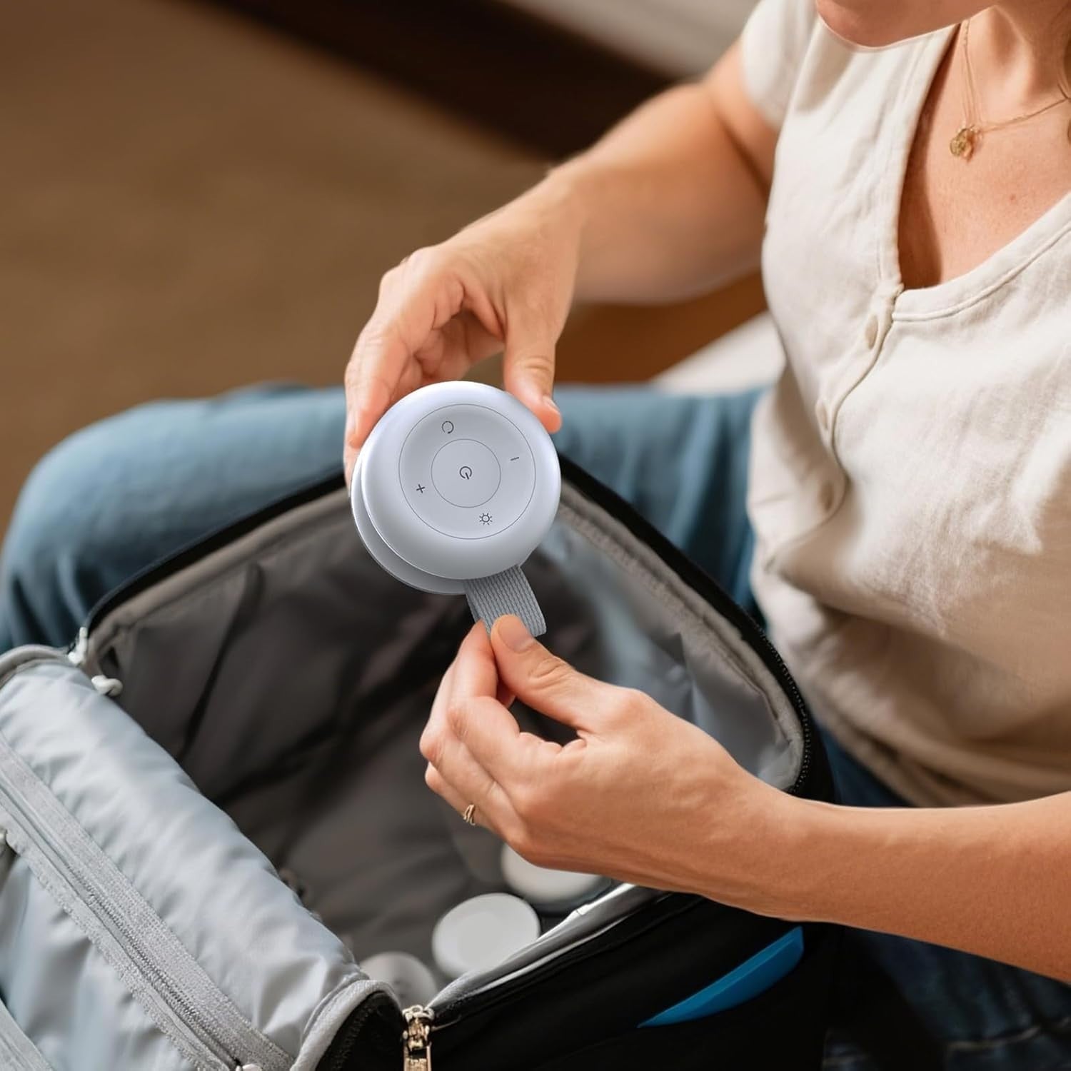 Portable Baby White Noise Sound Machine 15 Soothing Sounds Grey