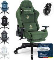Big & Tall Gaming Chair 160° Recline Footrest Massage Green