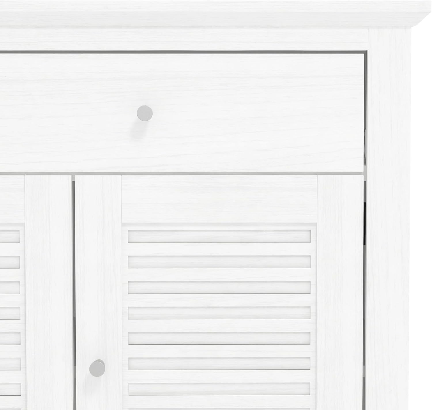White Storage Sideboard Cabinet 3 Doors 2 Drawers Living Room Organizer