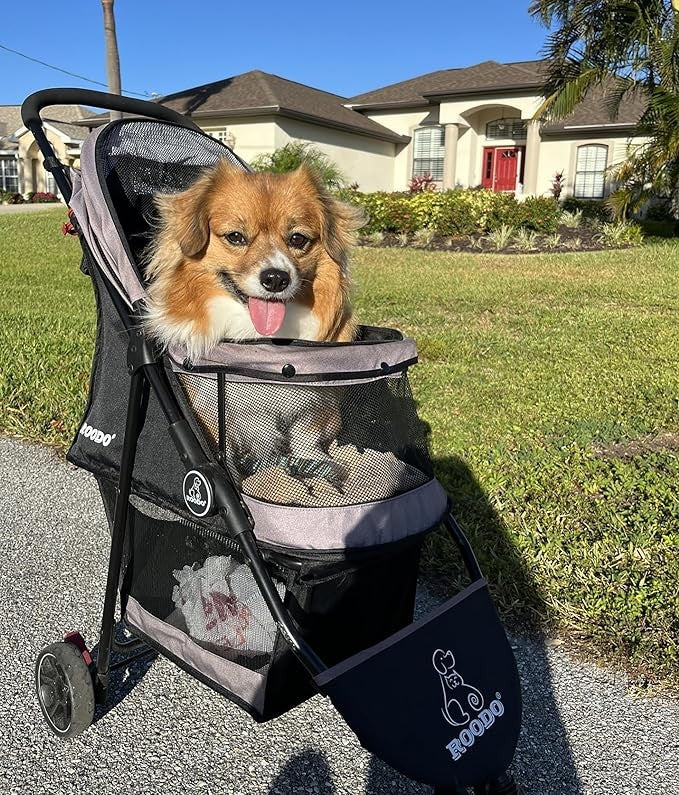 3 Wheel Dog Stroller Jogger Pushchair Lightweight Foldable All Terrain Travel