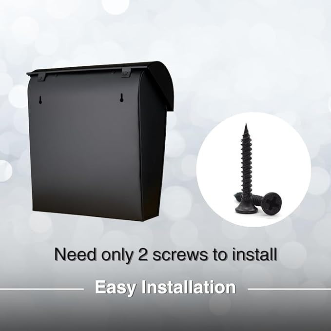 Lockable Wall Mounted Post Box Black Aluminium Mailbox | Secure & Stylish