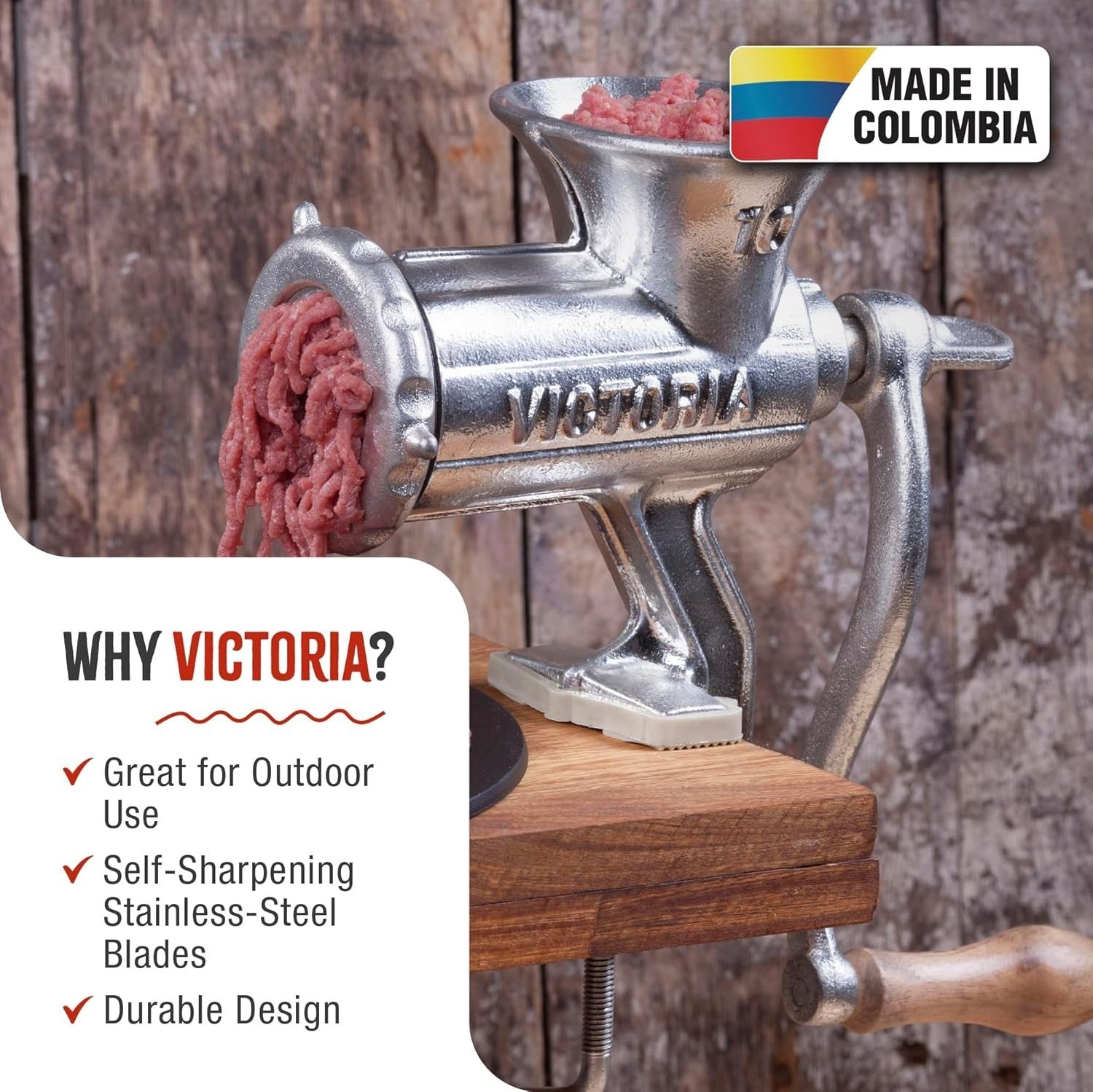 No 10 Cast Iron Meat Grinder Sausage Stuffer Manual Mincer Clamp