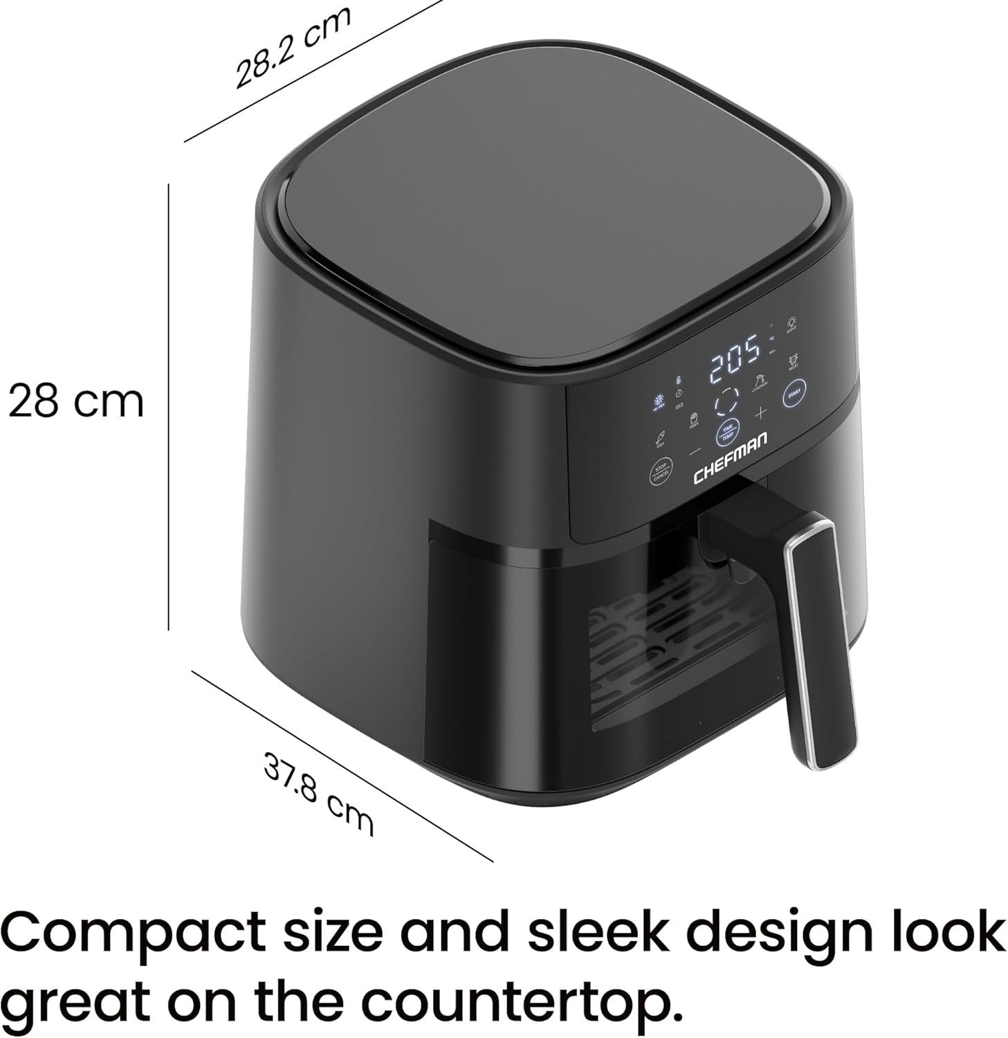 5.7L Compact Digital Air Fryer | Extra-Crisp Hi-Fry Tech | Window View 4 Presets