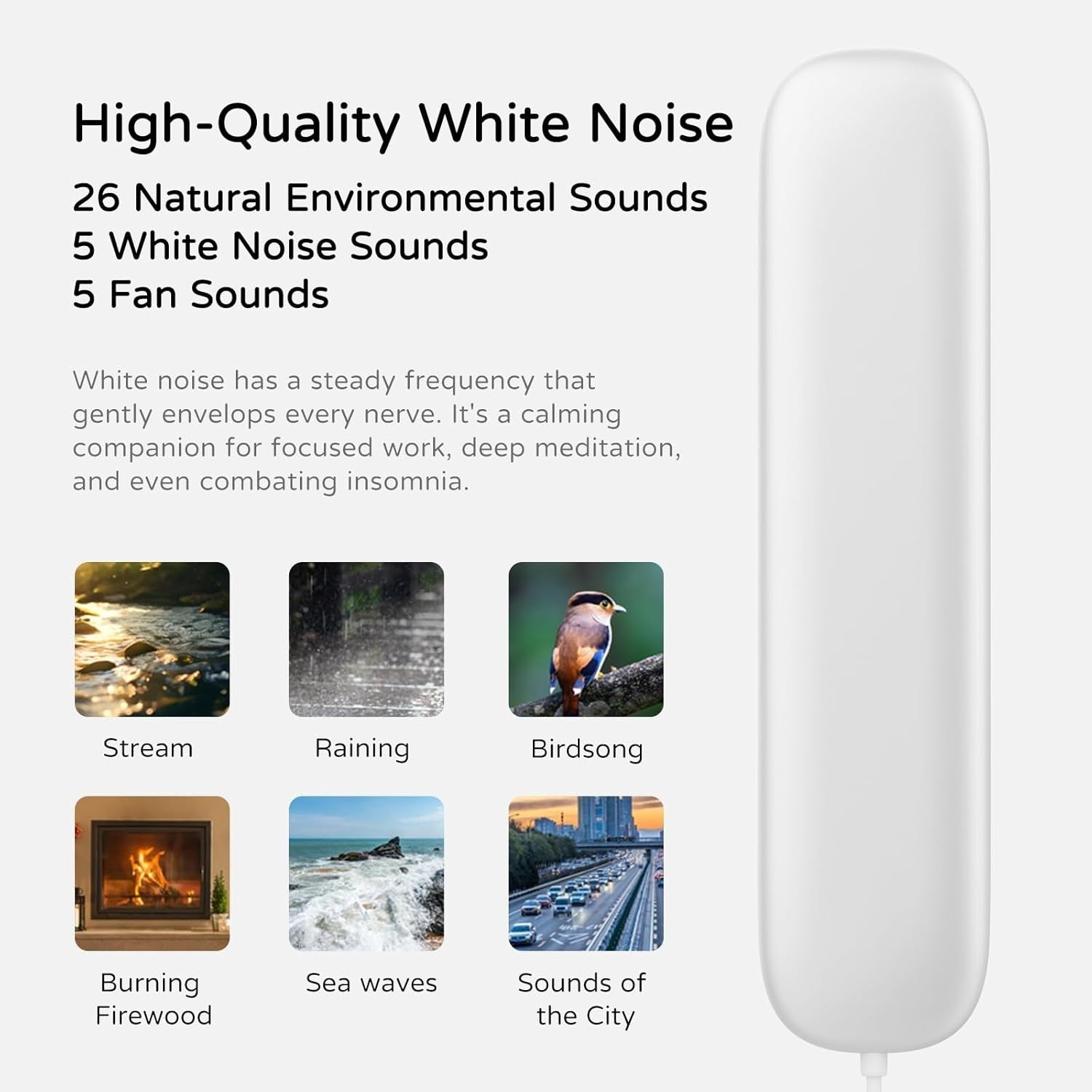 Under-Pillow Bone Conduction Sleep Speaker | White Noise Timer