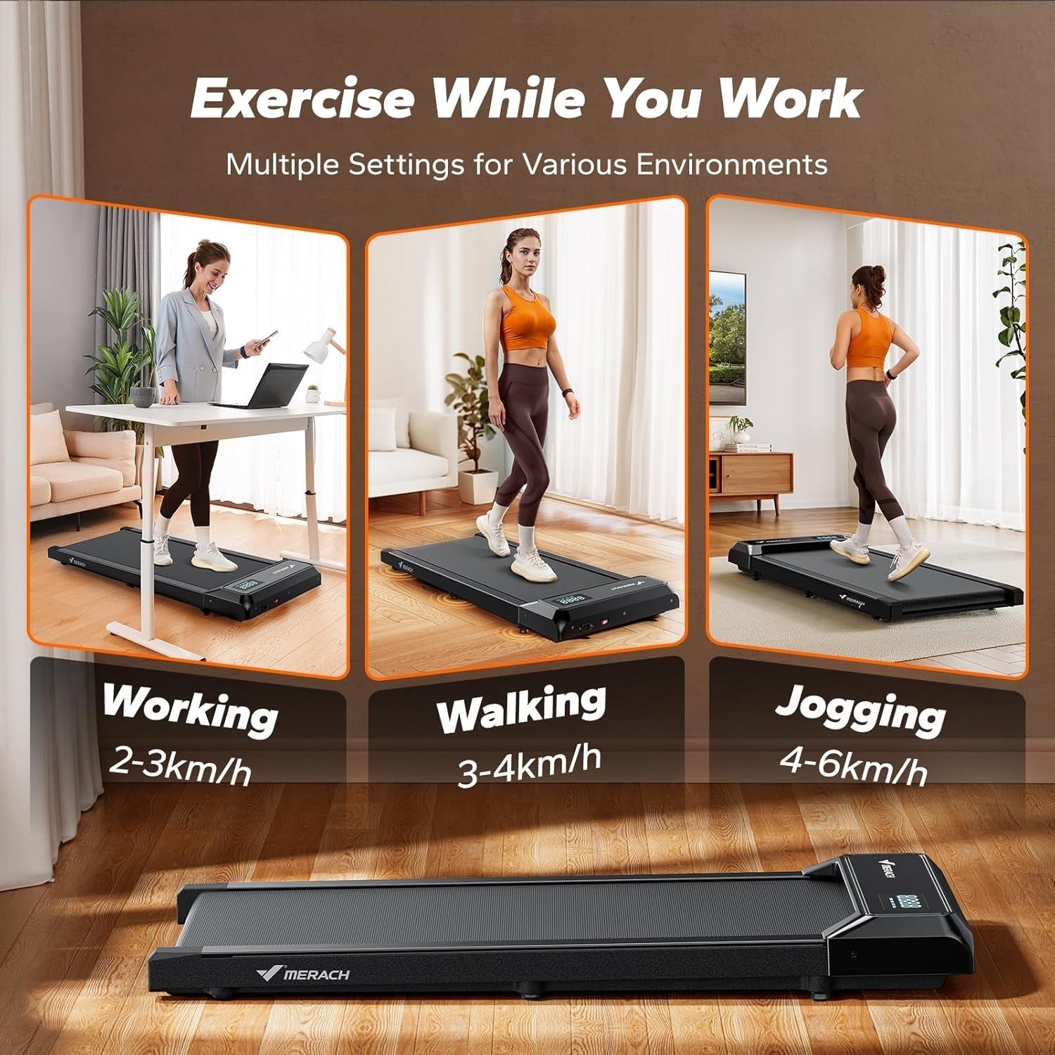 Under Desk Walking Pad Treadmill Remote App Quiet Compact Home Office