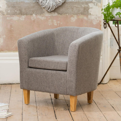 Dark Grey Fabric Tub Chair 68cm Wide Accent Armchair