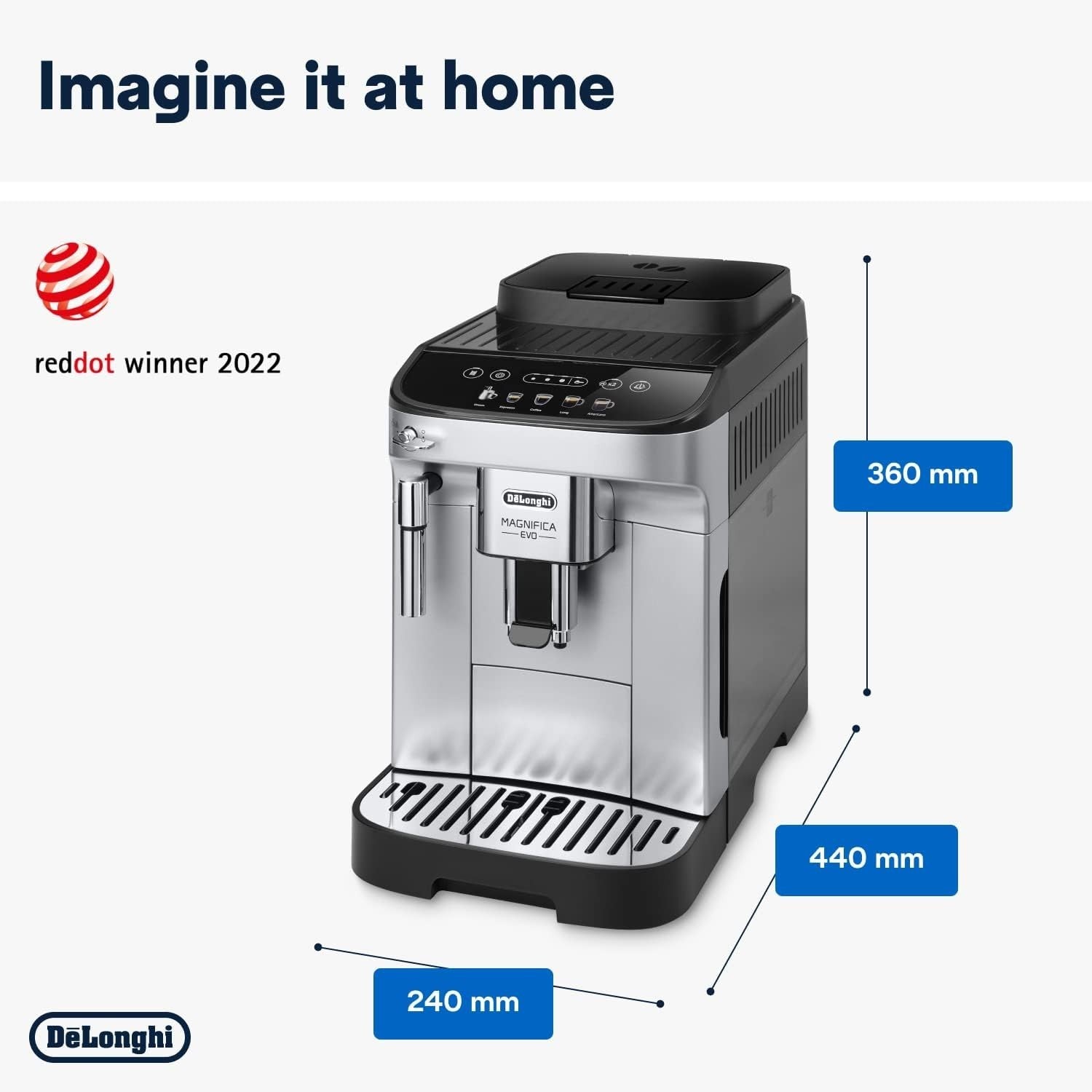 Bean to Cup Coffee Machine | Manual Milk Frother | One-Touch Cappuccino Maker