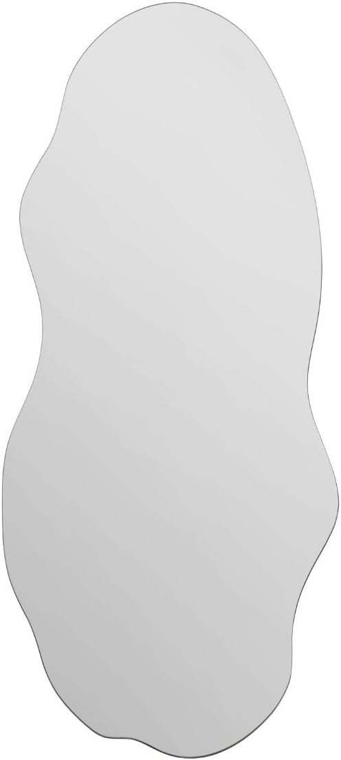 Frameless Pebble Mirror 100x45cm Wall Decor for Bathroom & Hallway