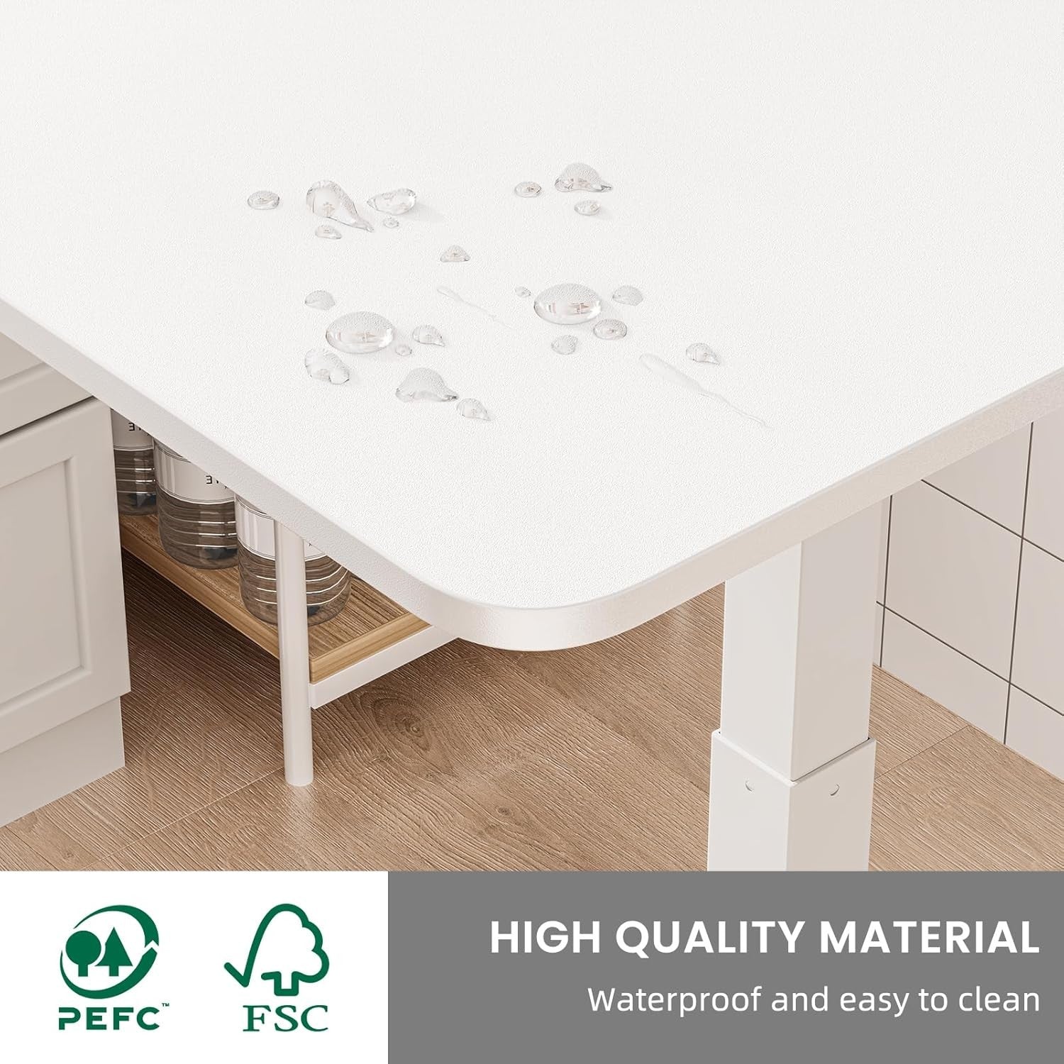 Mobile Standing Desk Height Adjustable Rolling Laptop Table Sit Stand White