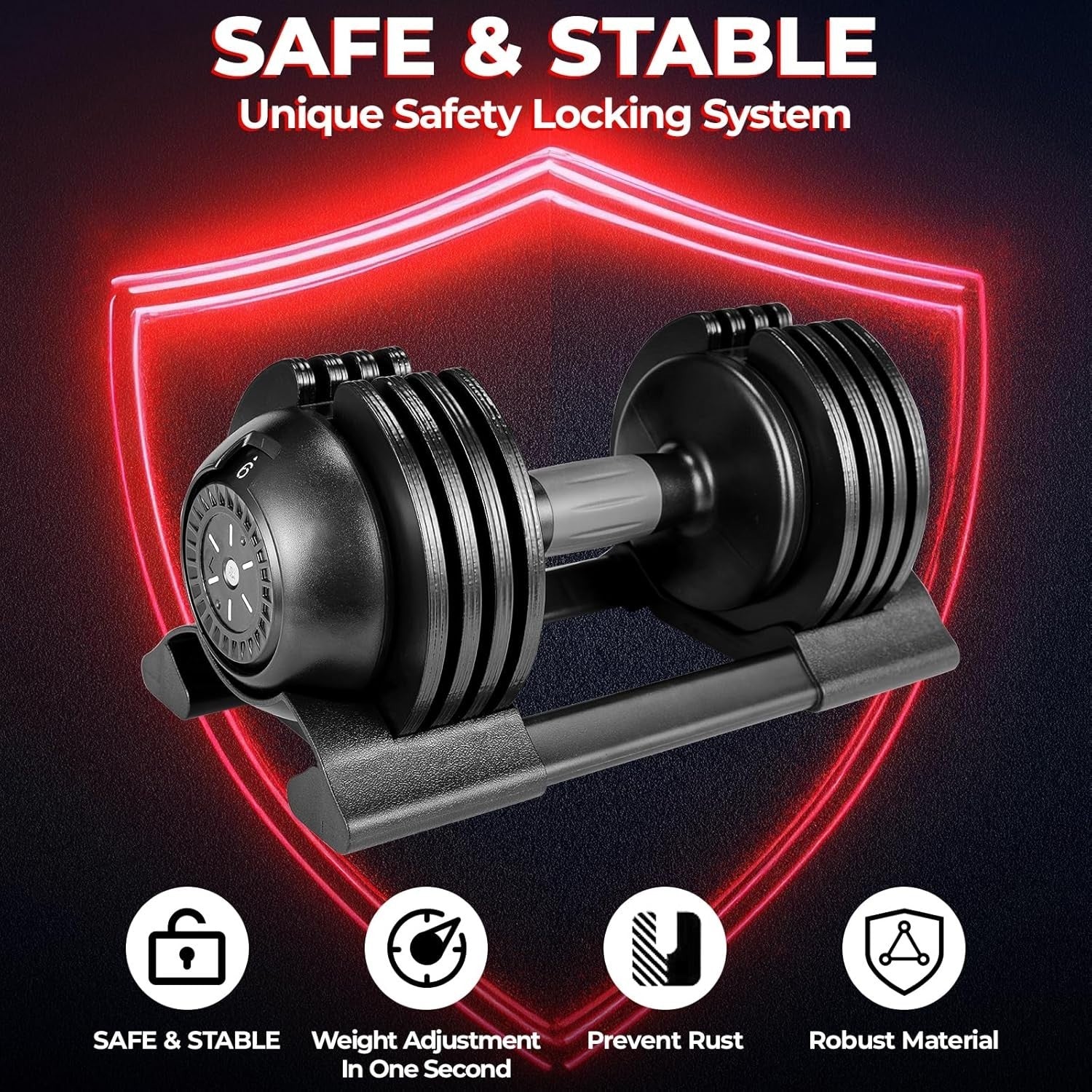 Adjustable Dumbbell Set 20kg Pair 5-in-1 Quick Change Non-Slip Home Gym