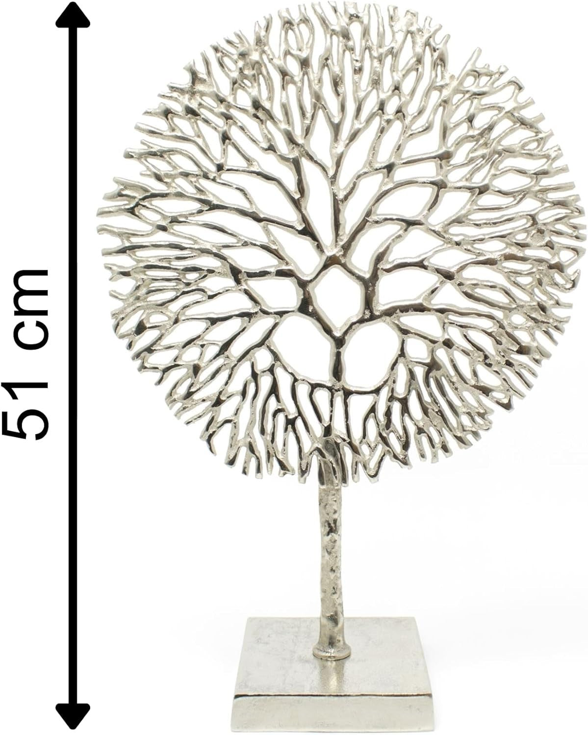 Silver Metal Tree of Life Ornament • Modern Coral Sculpture • Jewellery Stand