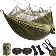 Camping Hammock with Mosquito Net 300kg Load Lightweight Parachute Nylon Outdoor