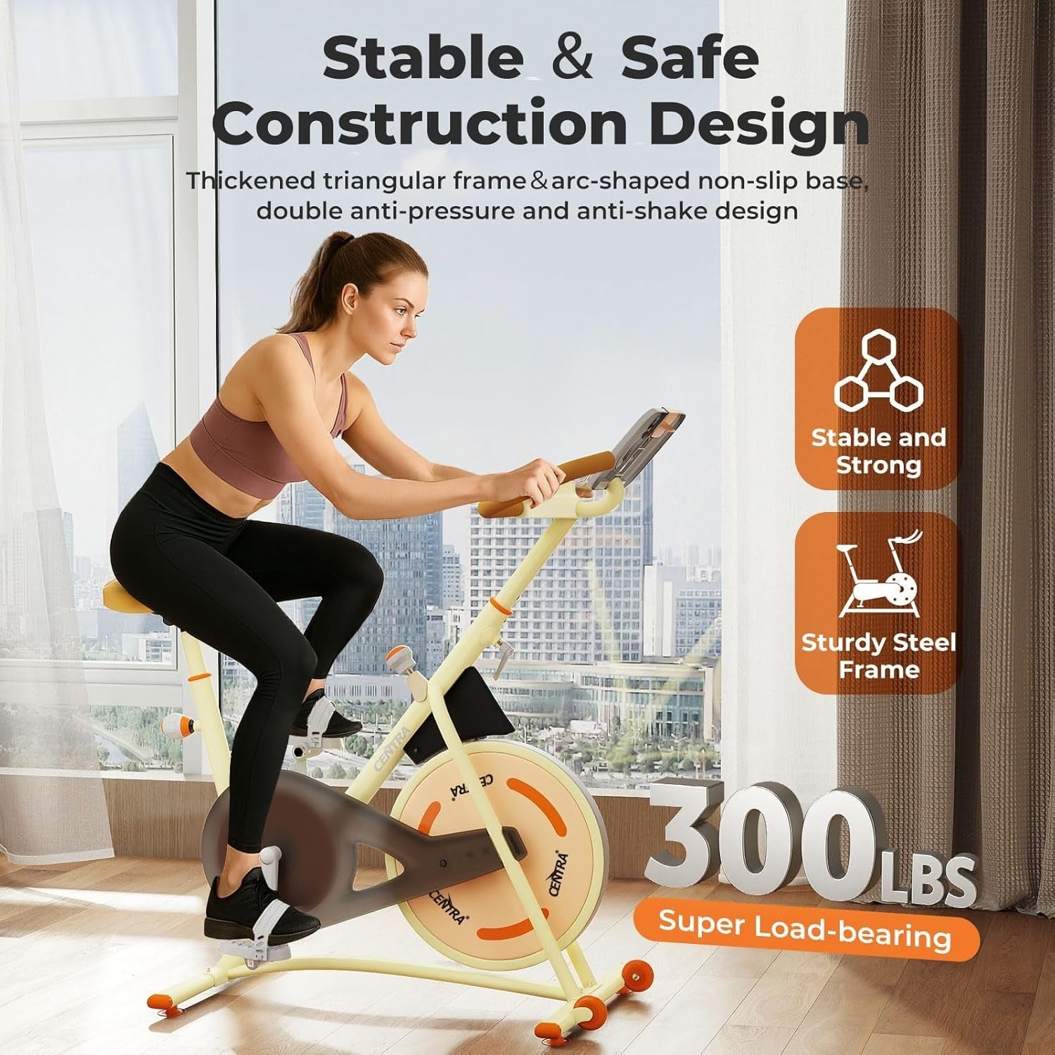 Silent Magnetic Exercise Bike w/ APP, LCD Display, Adjustable Seat, 120kg
