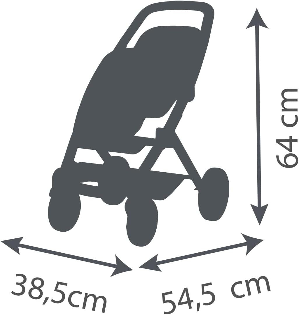 Twin Doll Pushchair Stroller Adjustable Seats Silent Wheels Easy Grip