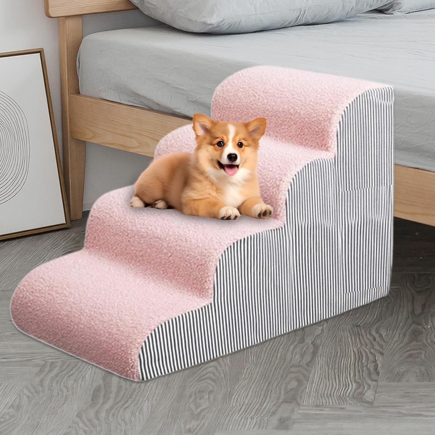 Dog Stairs for Bed Non Slip Pet Ramp Small Dogs Sofa SUV