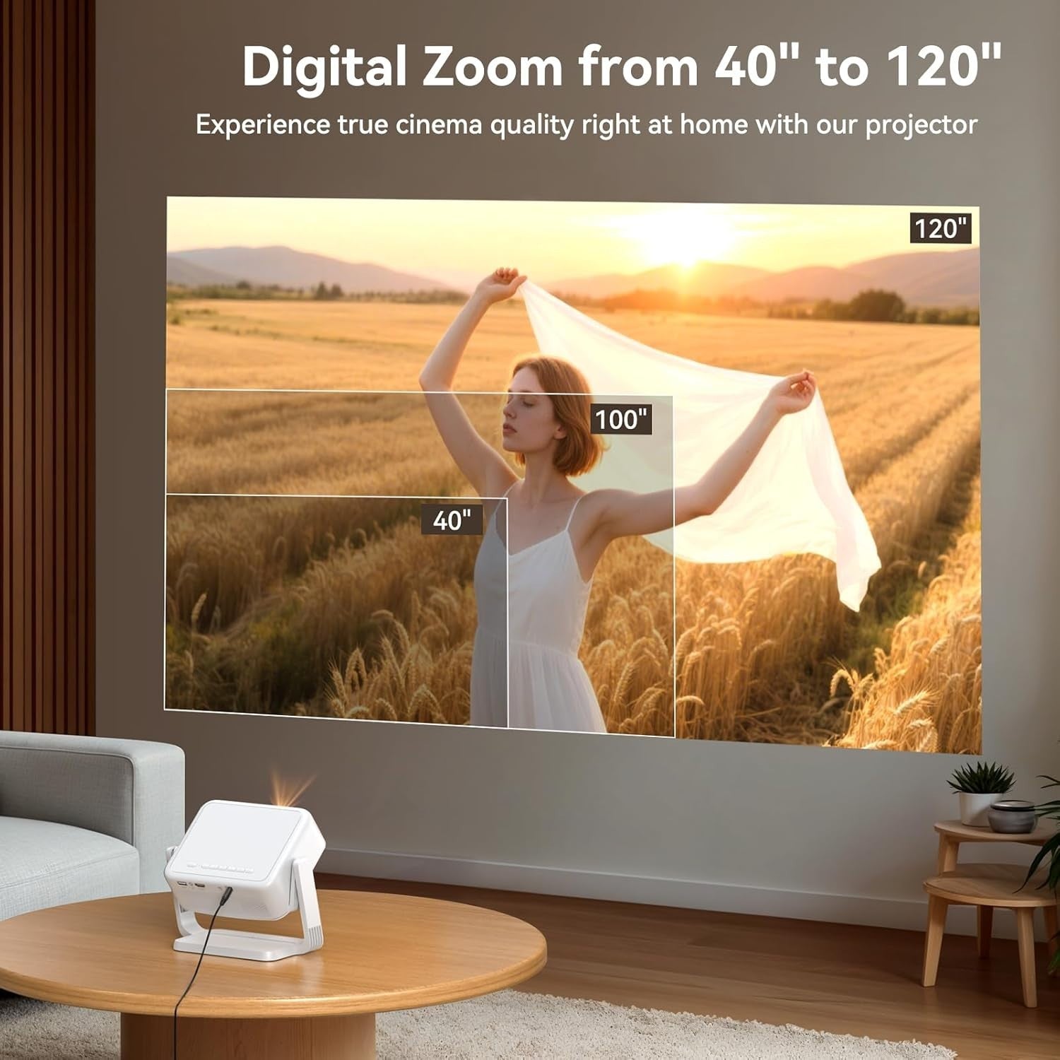 1080P Smart Projector 4K WiFi Bluetooth Netflix Whale TV Home Cinema