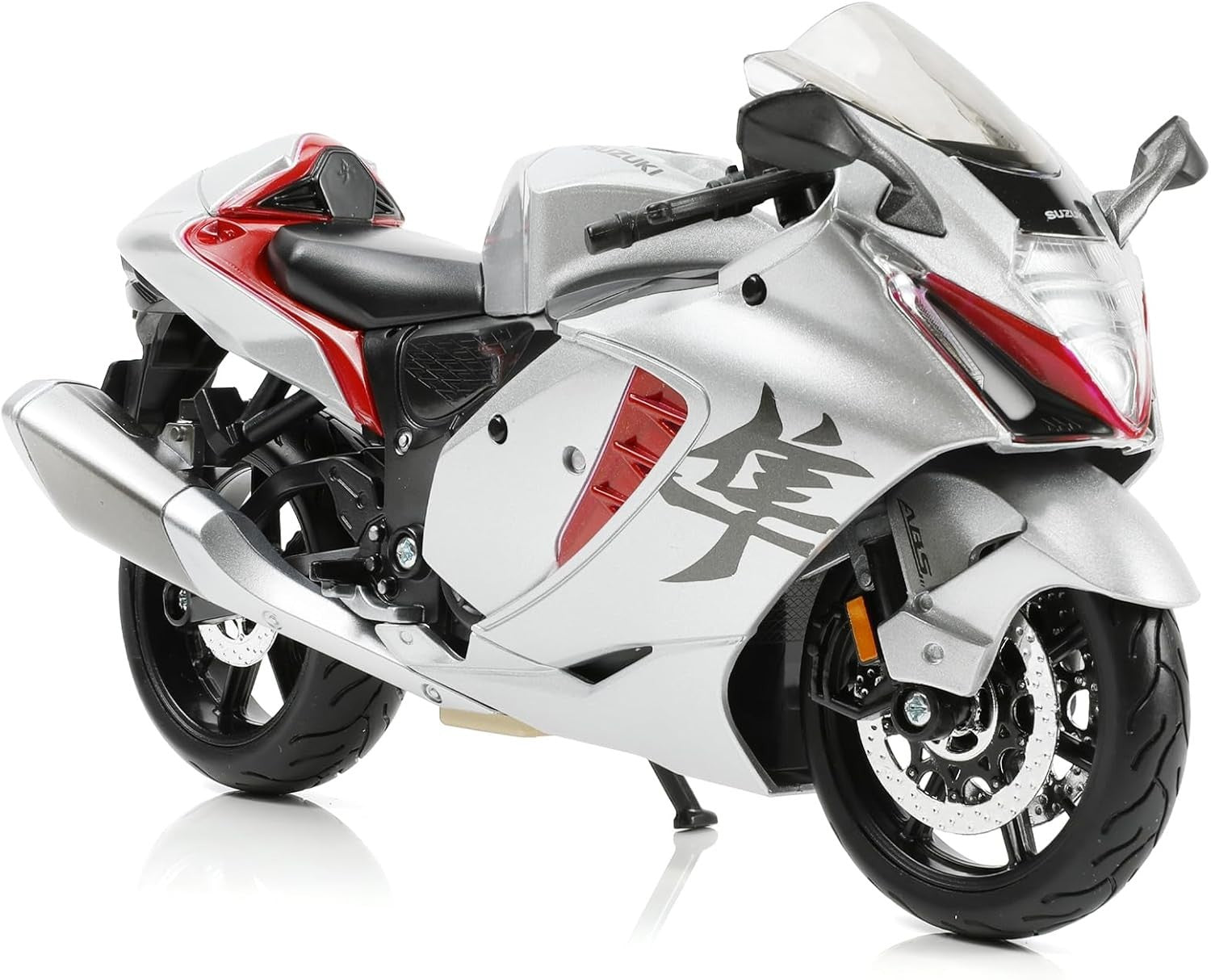 1:12 Diecast Sports Motorcycle Model - Silver Metal Build, Perfect Gift