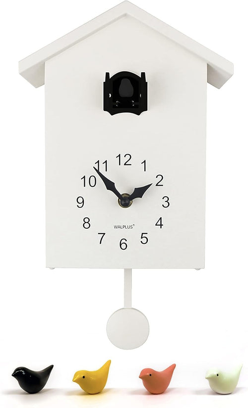 Minimalist Cuckoo Wall Clock Pendulum Modern Birdhouse Silent Home Decor