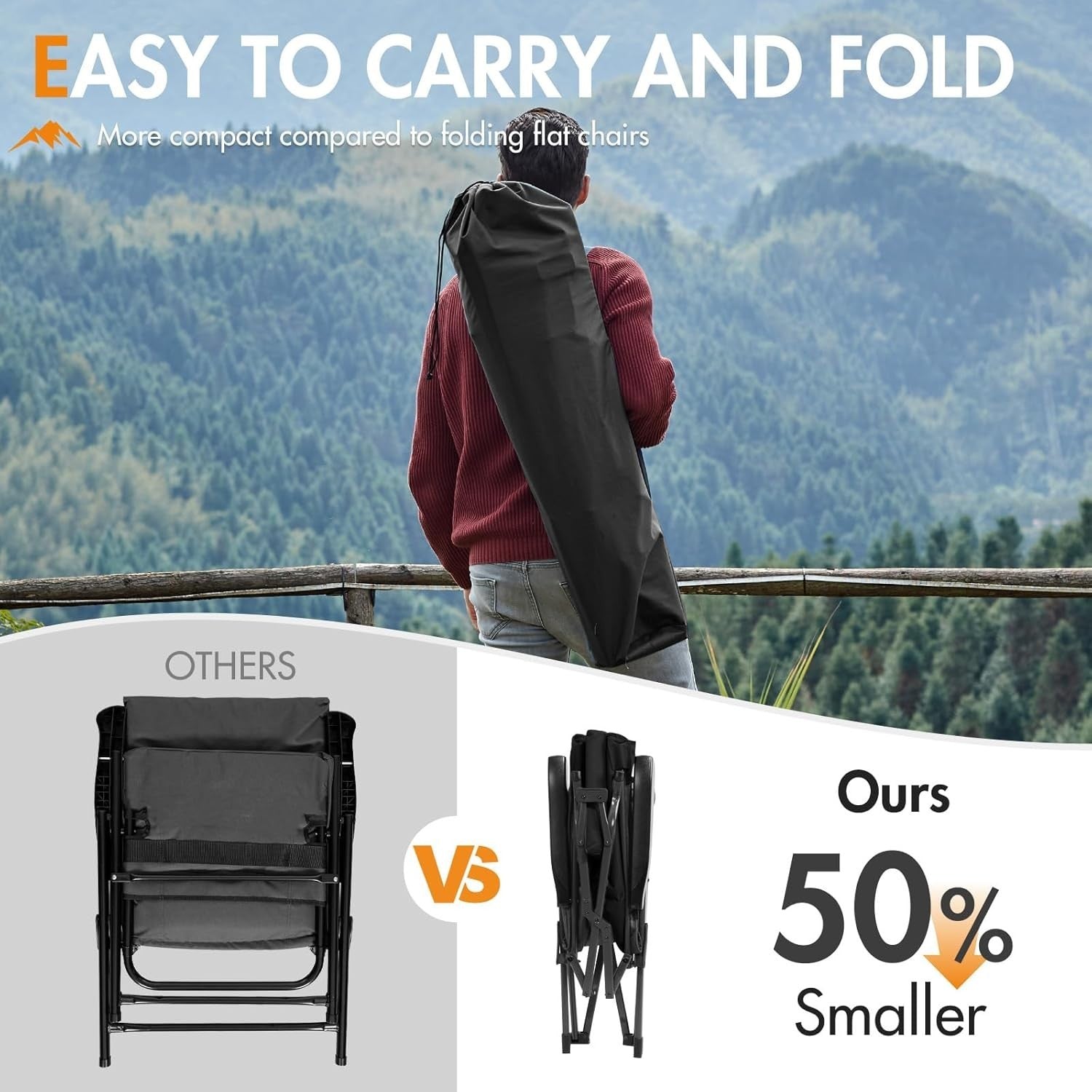 Reclining Folding Camping Chair Padded Heavy Duty 160KG XL with Cup Holder