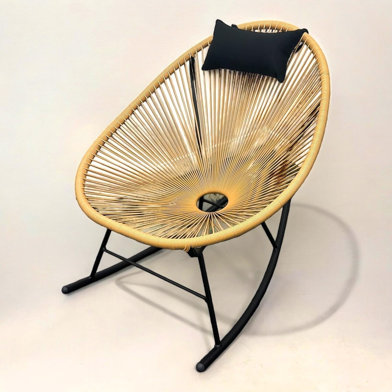 Outdoor Indoor Rocking Chair Cushioned Stylish Design 75x50x60cm
