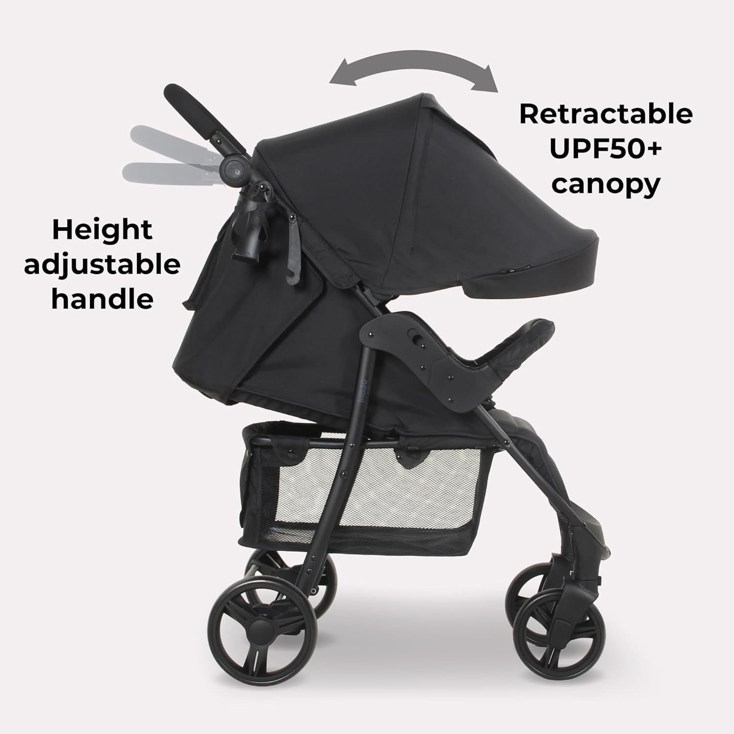 Compact Baby Pushchair Easy Fold Stroller from Birth to 4 Years 22kg Black
