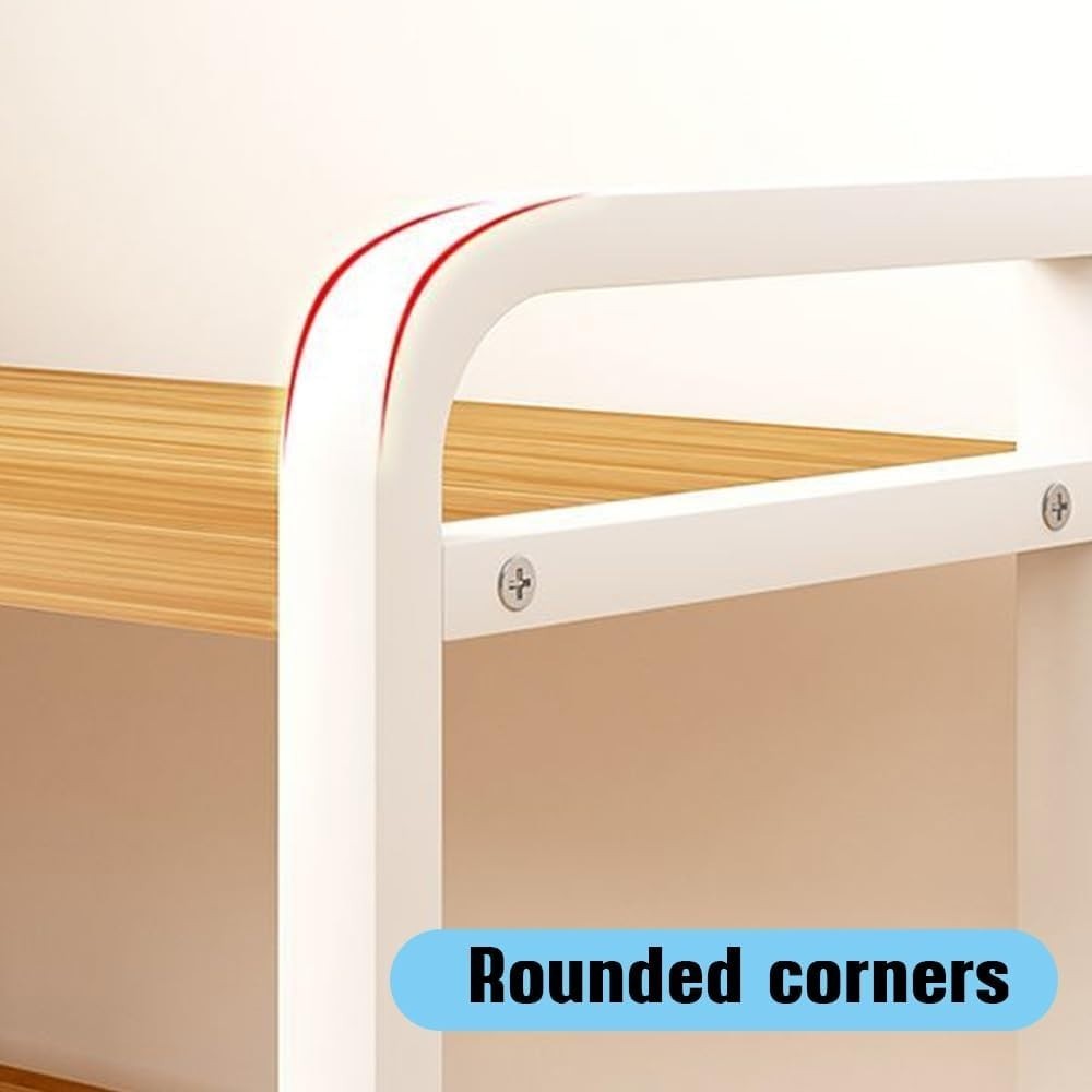 Black 2-Tier Desktop Shelf Organizer | Wide Desk Hutch Storage Rack 75×24×98cm